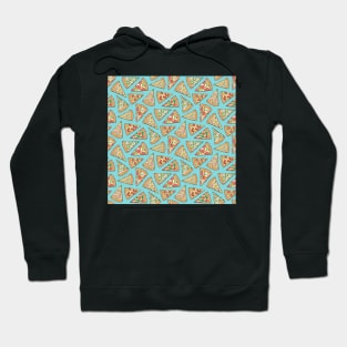 Pizza Fast Junk Food on Blue Hoodie